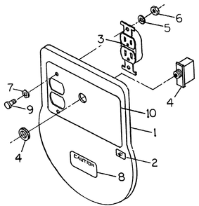 Receptacle Panel Diagram and Parts List for 8840-1-S2400  Briggs and Stratton Generator
